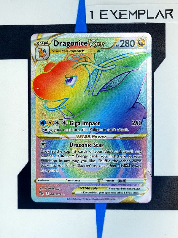 rainbow dragonite pokemon go card Dragonite VSTAR PGO 81