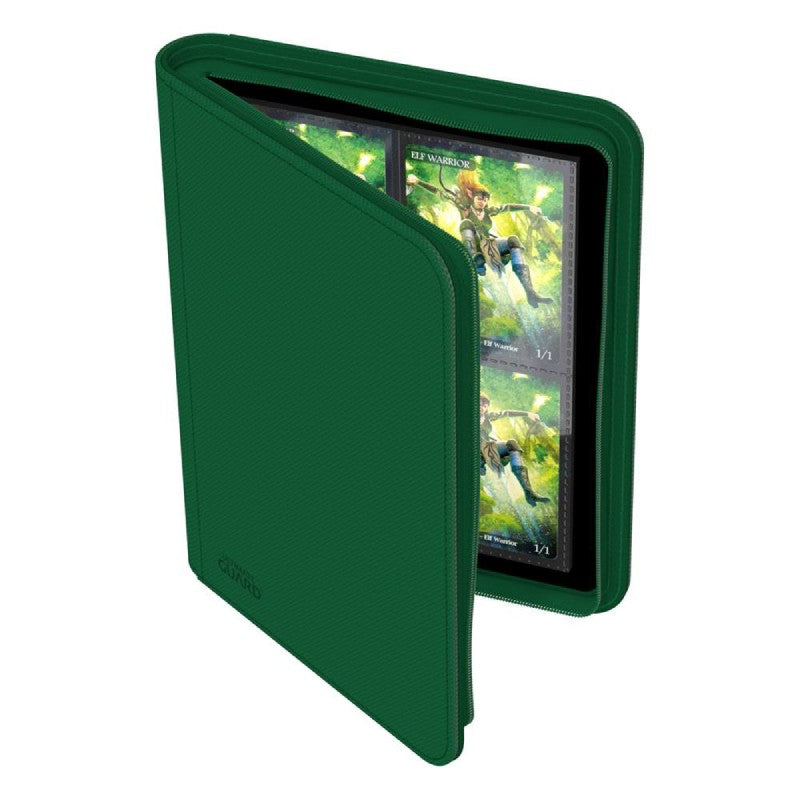 ultimate-guard-zipfolio-160-8-pocket-xenoskin-grun-oben-offen